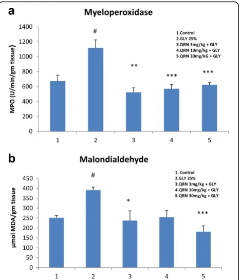 Table 3 Effect of quinacrine on glycerol induced body weight, kidney weight and kidney weight to body weight ratio