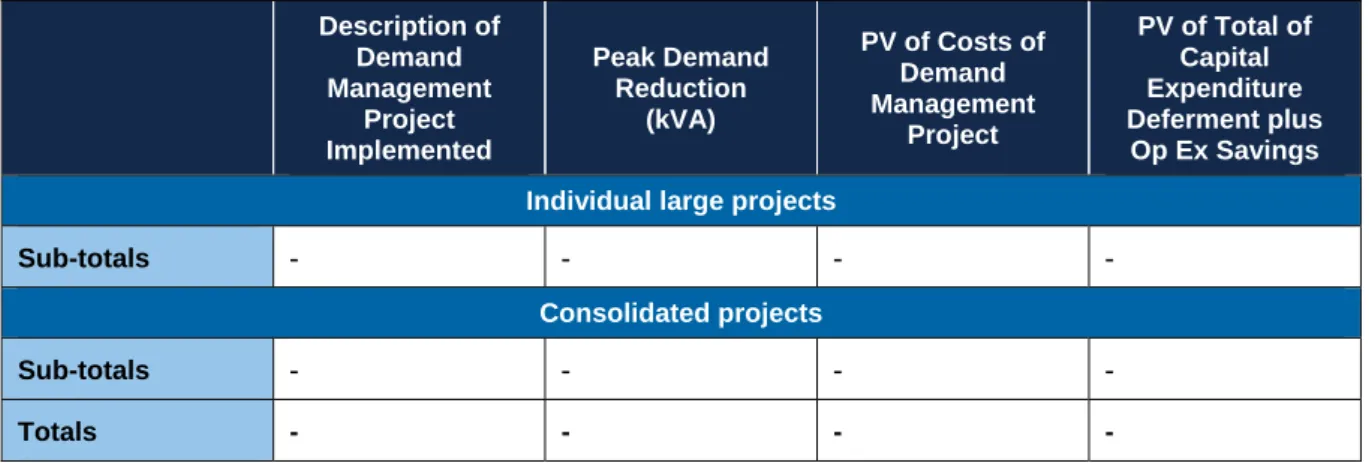 Table 3.4  Demand Management Projects Implemented During 2012/13* 