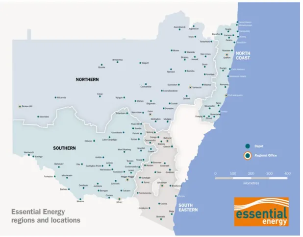 Figure 1 - Essential Energy's Network Area to 5 October 2015.  