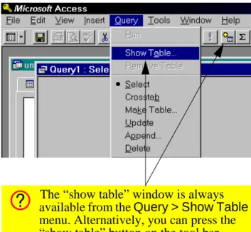 FIGURE 4.2: Add tables to your query using the “show table” window.