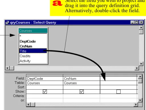 FIGURE 4.4: Project a subset of the available fields into the query definition.