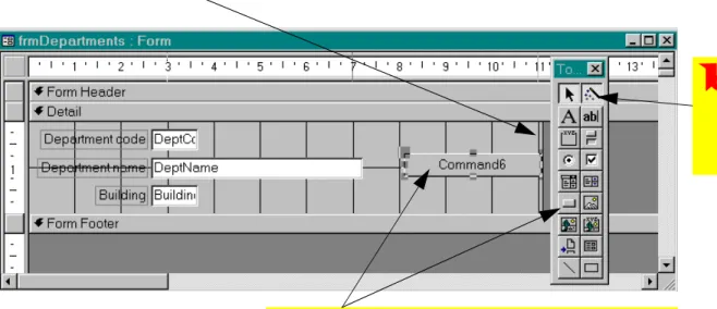 FIGURE 11.7: Add a button to the form using the button wizard.