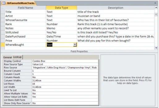 Figure 12 Lookup Properties  5.4.2. Validation Rule 