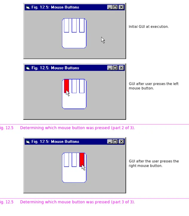 Fig. 12.5 Determining which mouse button was pressed (part 2 of 3).