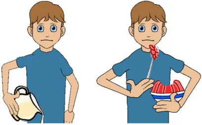 Figure 2.1. Example presentation of an animation freeze-frame (cream, jelly). 