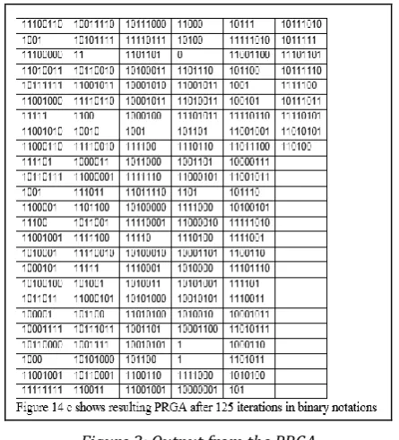 Figure 3: Output from the PRGA 