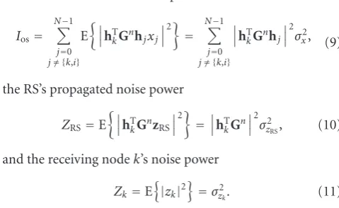 Figure 2(b)⎩ shows the example of analog network codedtransmission for 3 nodes.