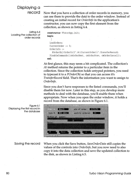 Figure 6.1 first record in 