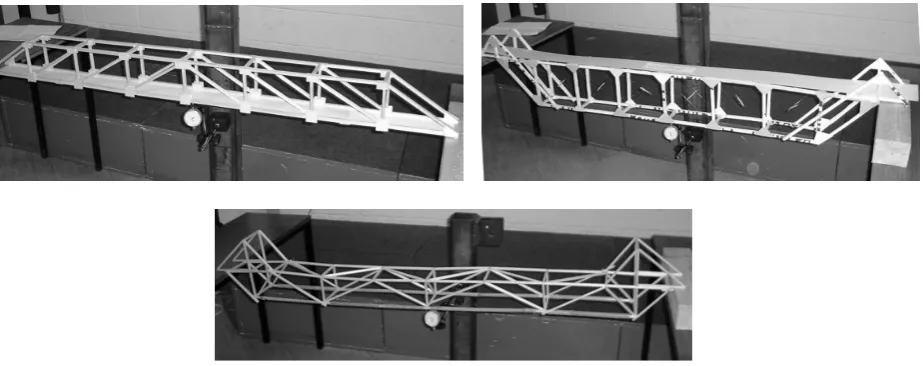 Figure 1: Load–deflection testing of model bridges. 