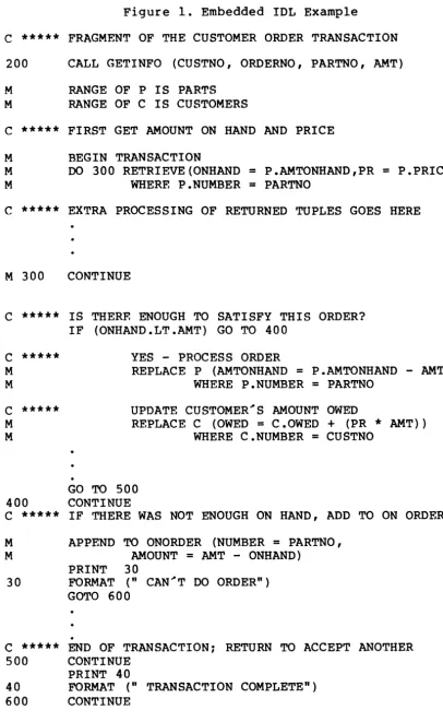 Figure 1. Embedded IDL Example 