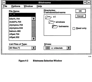 Figure 4-3 Bitstreams Selection Window 