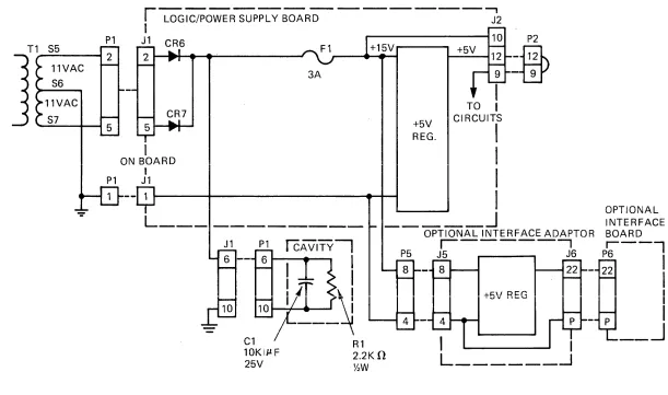 Figure 4-17. +5V REGULATOR INTERCONNECTION DIAGRAM 