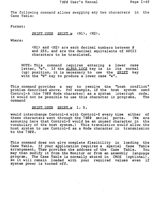Table. Case assembly language 