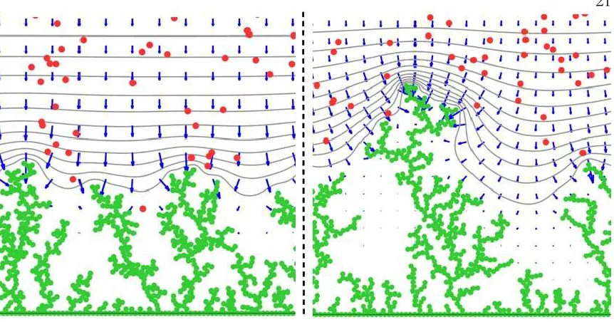 Figure 5: Simulations for charging with tON = 1 ms,  = 1 pulses. Left: after a charging pulse