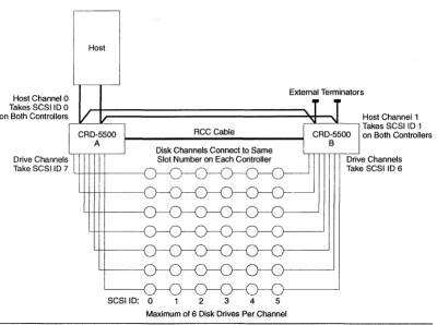 Figure 5: Single-host cabling diagram (example 2) 