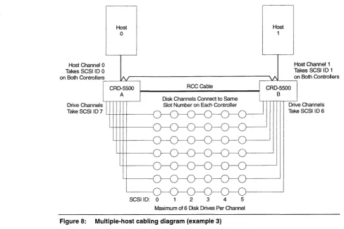 Figure 8: Multiple-host cabling diagram (example 3) 
