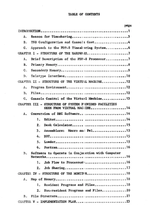 TABLE OF. CONTENTS 
