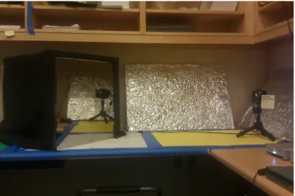 Figure 3. Photographic set up. Seen to the right is the FAR camera, also visible in the 