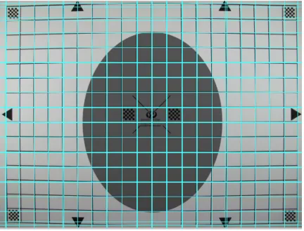 Figure 4. Test patterns. As can be seen, when grid pattern is photographed with our 