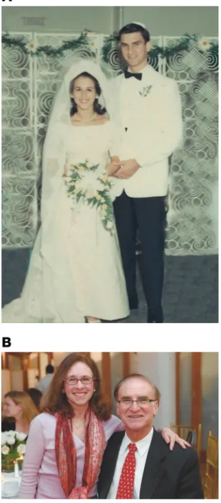 Figure 2. (A) The wedding of Ron and Suzi in 1966. (B) Ron and Suzi in 2019.