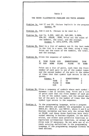 THE Table 2 SEVEN ILLUSTRATIVE PROBLEMS AND THEIR ANSWERS 