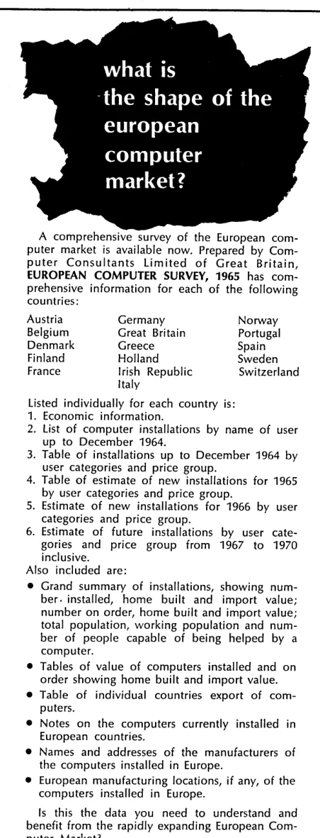 Table of Table installations up to December 1964 user categories and price group. of estimate of new installations 