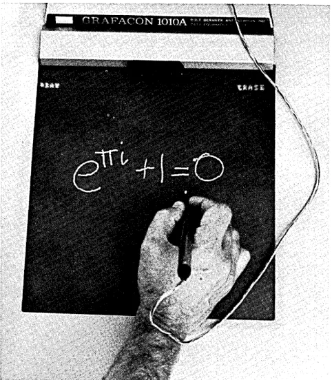 Figure 2. User's view of the displayed image as he writes at the GTD Console. 