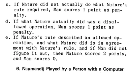 figure it and out, then Man scores O. 