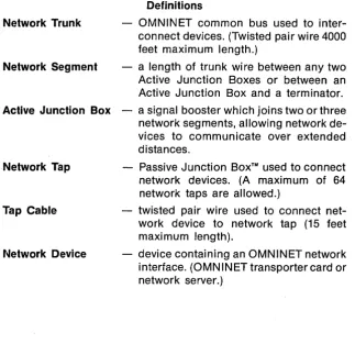 Figure 1 shows a local Corvus OMNINET network and the locations of the Active Junction Boxes
