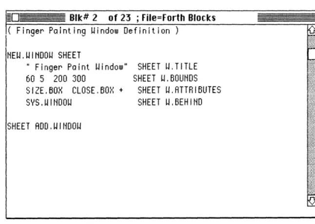 Figure 4.1 Now load the block 2 by executing: LOAD 