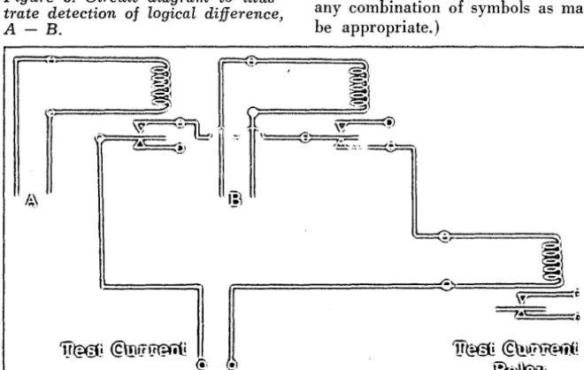 Figure 4. Circuit diagram to illus-trate detection of logical relationship, (A . B + C) (E - D)