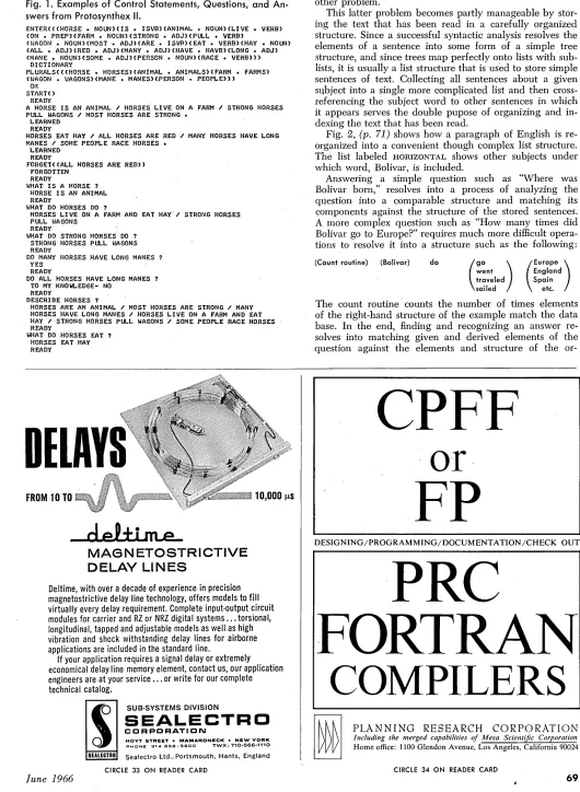 Fig. 2, (p. The organized into a which 71) shows how a paragraph of English is re-convenient though complex list structure