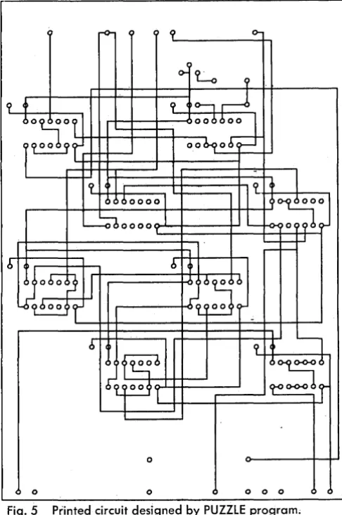 Fig. 5 Printed circuit designed by PUZZLE program; 