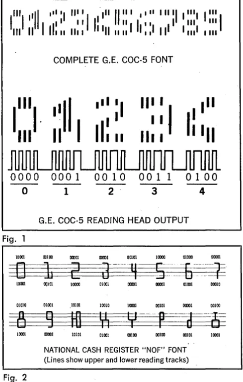 available: l. The document reader-a machine capable of reading one, two, or three lines of information on a paper cou-Fig