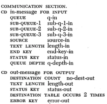 TABLE OCCURS error-out destination-out 