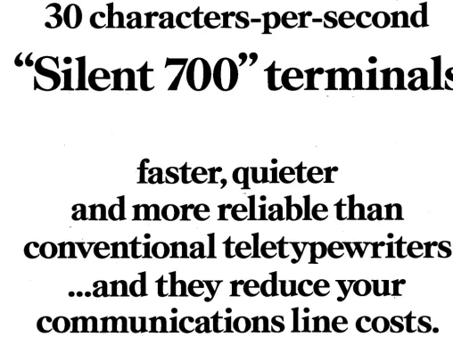 table timesharing terminals, with and choice of a standard interfaces, options built-in data sets to tailor a 4r Silent 