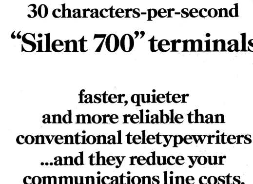 table timesharing terminals, with choice of a standard interfaces, options and built-in data sets to tailor a Silent 