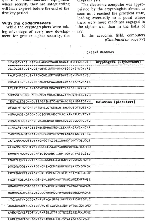 Fig.  2.  Automated  solution  of Caesar-type  cipher.  Key  =  20. 