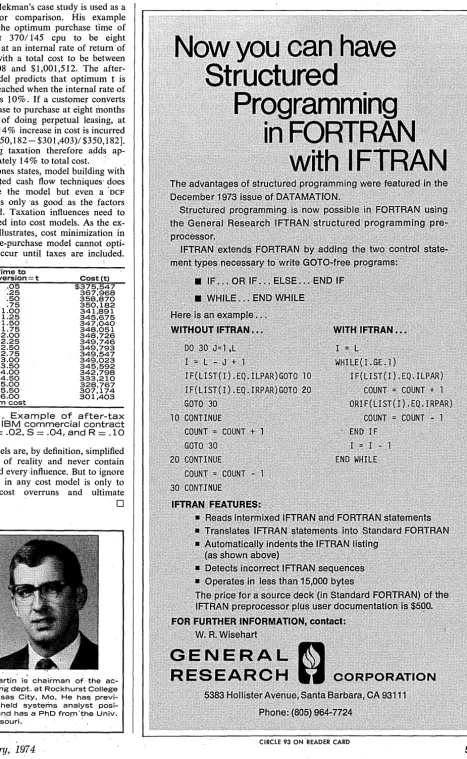 Fig. 3. model. Example of after-tax IBM commercial contract 