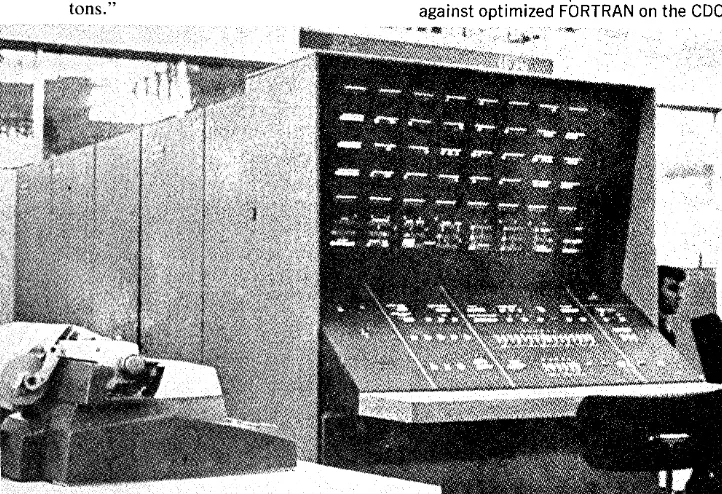 Fig. 2. The relative efficiencies of various compilers was tested by running a meteoro-logical program through several machines without changing its algorithm