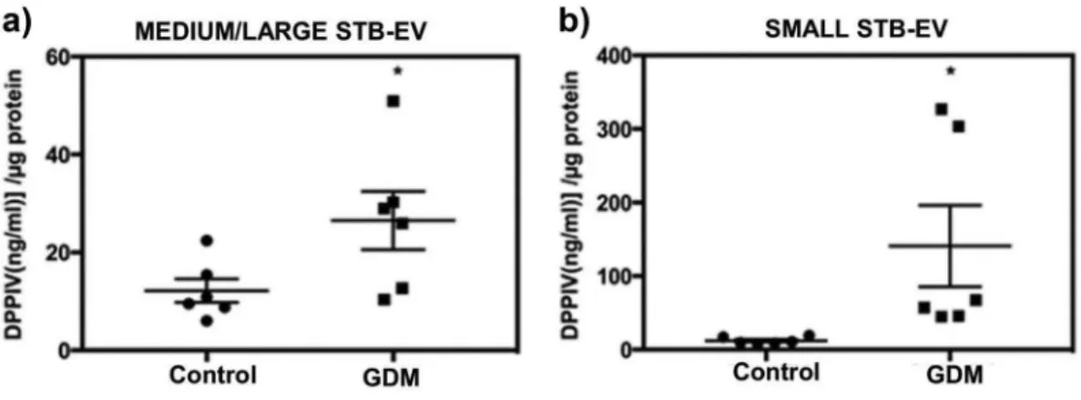 Figure 6. DPPIV activity is increased in STB-EVs of GDM pregnancies.