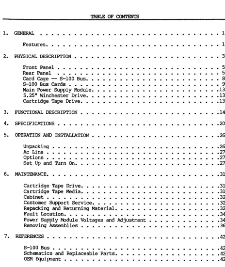 TABLE OF· CONTENTS 