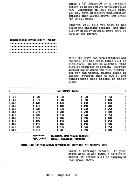 tables, reports substitutes them to DOS 3, and good tracks in their place. 