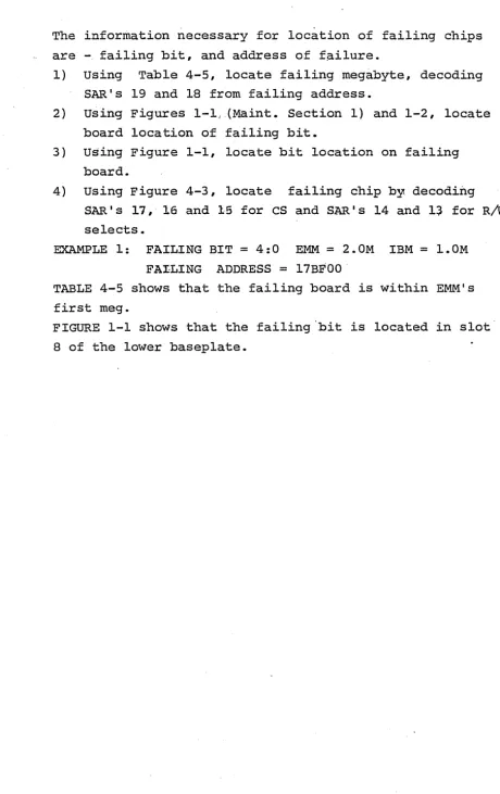 Table 4-5, locate failing megabyte, decoding 