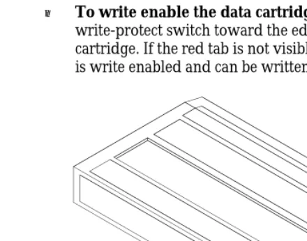 Figure 9Write-protect switch on an EXATAPE 8mm datacartridge