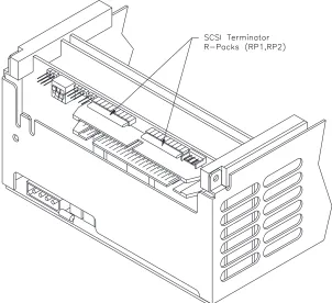 Figure 2-7 R-Packs on the Back of the EXB-8500 (Single-Ended SCSI)