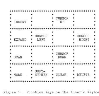 Figure 1. Function Keys on the Numeric Keyboard 