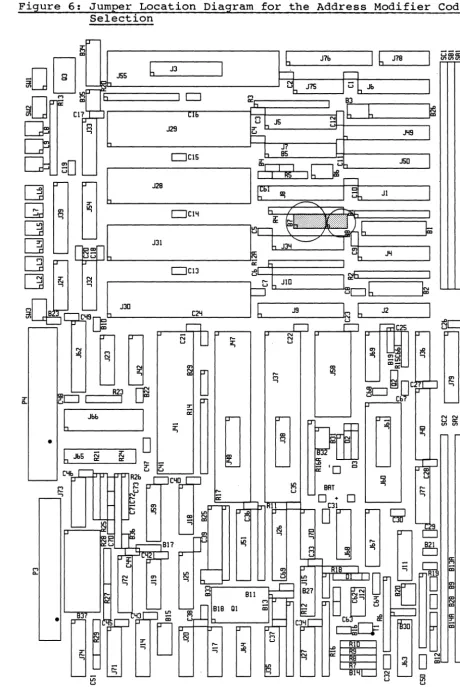 Figure 6: Jumper Location Diagram for the Address Modifier Code Selection 