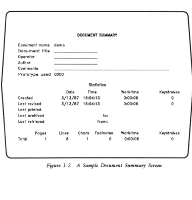 Figure 1-2. A Sample Document Summary Screen 