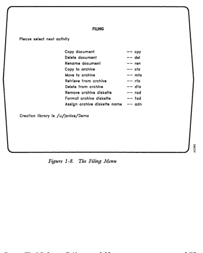 Figure 1-8. The Filing Menu 